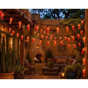 Vtg Chili Pepper String Light Covers‎ Red Rubber Southwest Tex-Mex Fiesta 35pcs